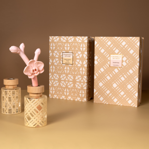 120ml diffuser in glass bottle+clay diffuer flower in gift box