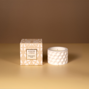 70g scented candle in plaster jar
