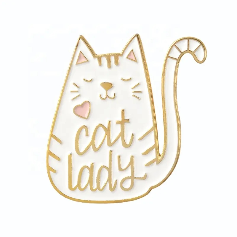 Cat Laddy pins Customized soft enamel animal rabbit shape metal pin badge - Image 1