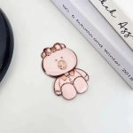 Hot Desktop Cute Cartoon Brown Bear Lazy Ring Buckle Mobile Phone Stand Phone Holders - Image 2