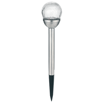 Solar Lamp Crackle Glass Globe Stake Lights 1 Pack: Warm White Solar Garden Light Outdoor Waterproof Stake Lights Solar Powered Pathway Stake for Lawn Walkway Decor Solar Powered Light