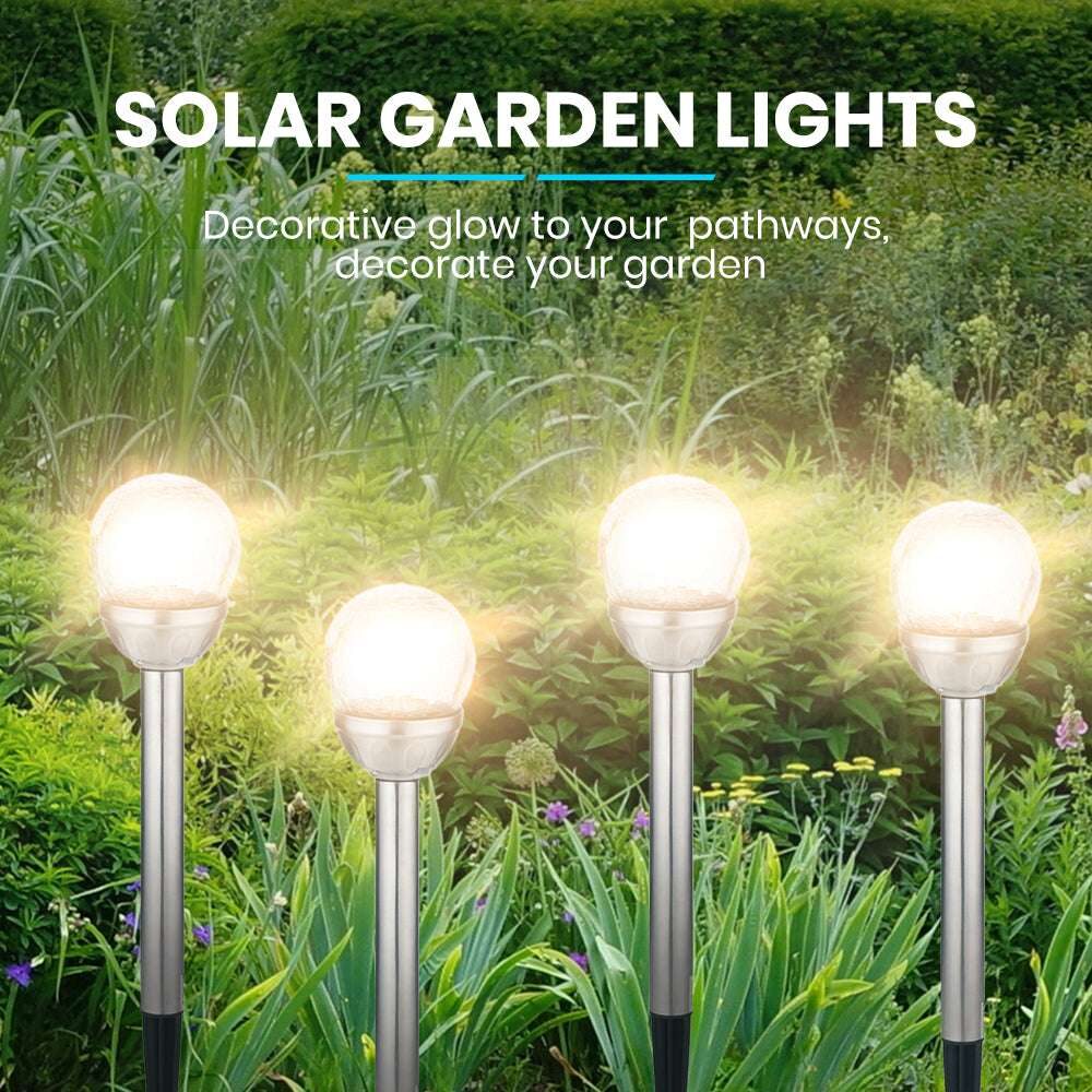 Solar Lamp Crackle Glass Globe Stake Lights 1 Pack: Warm White Solar Garden Light Outdoor Waterproof Stake Lights Solar Powered Pathway Stake for Lawn Walkway Decor Solar Powered Light - Image 2