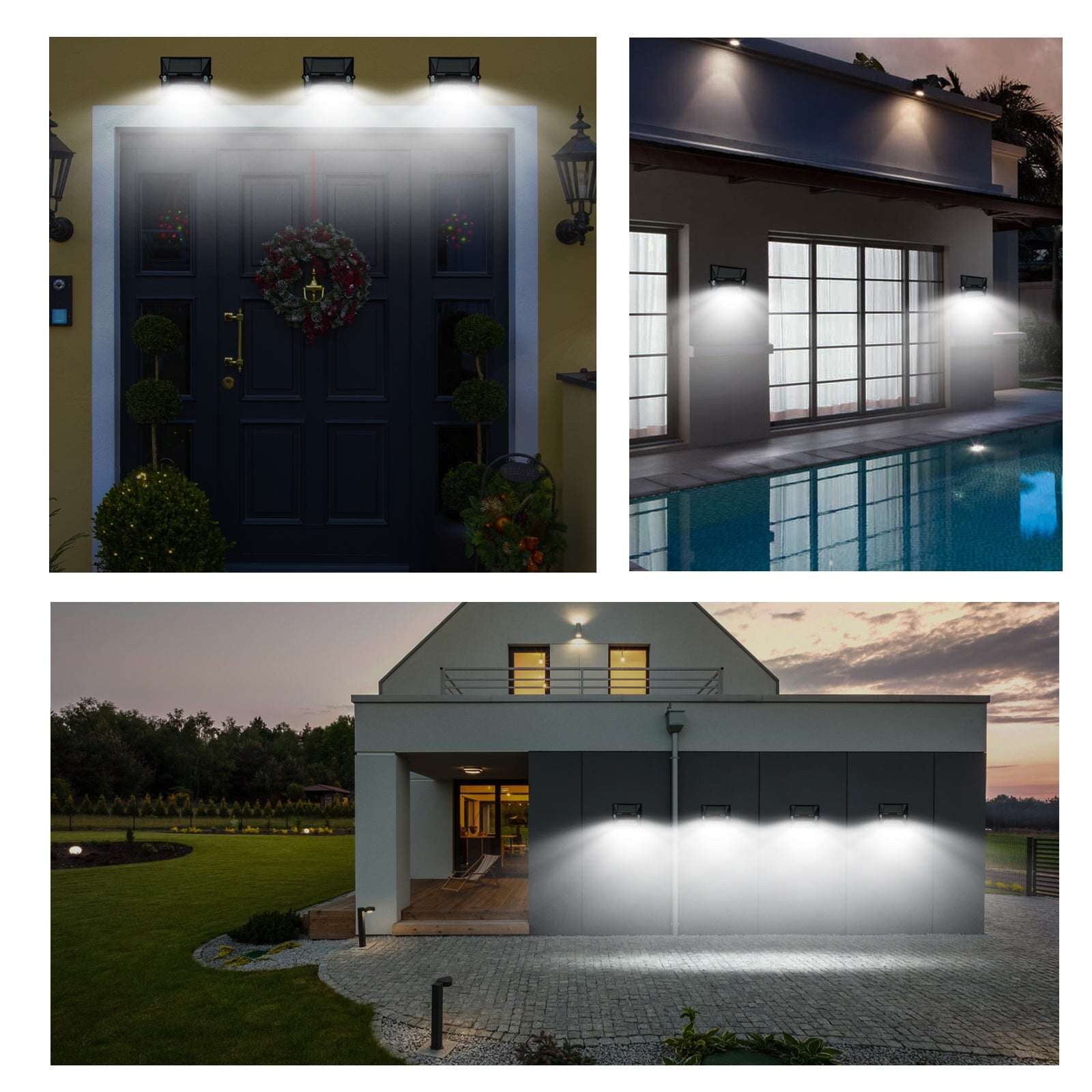 Nekepy Solar Motion Sensor Light 8 Light Modes 180 Degree Motion Detection Weather Resistant Solar Light Suitable for Home Entrance Garage Hallway Patio Solar Powered Light - Image 2