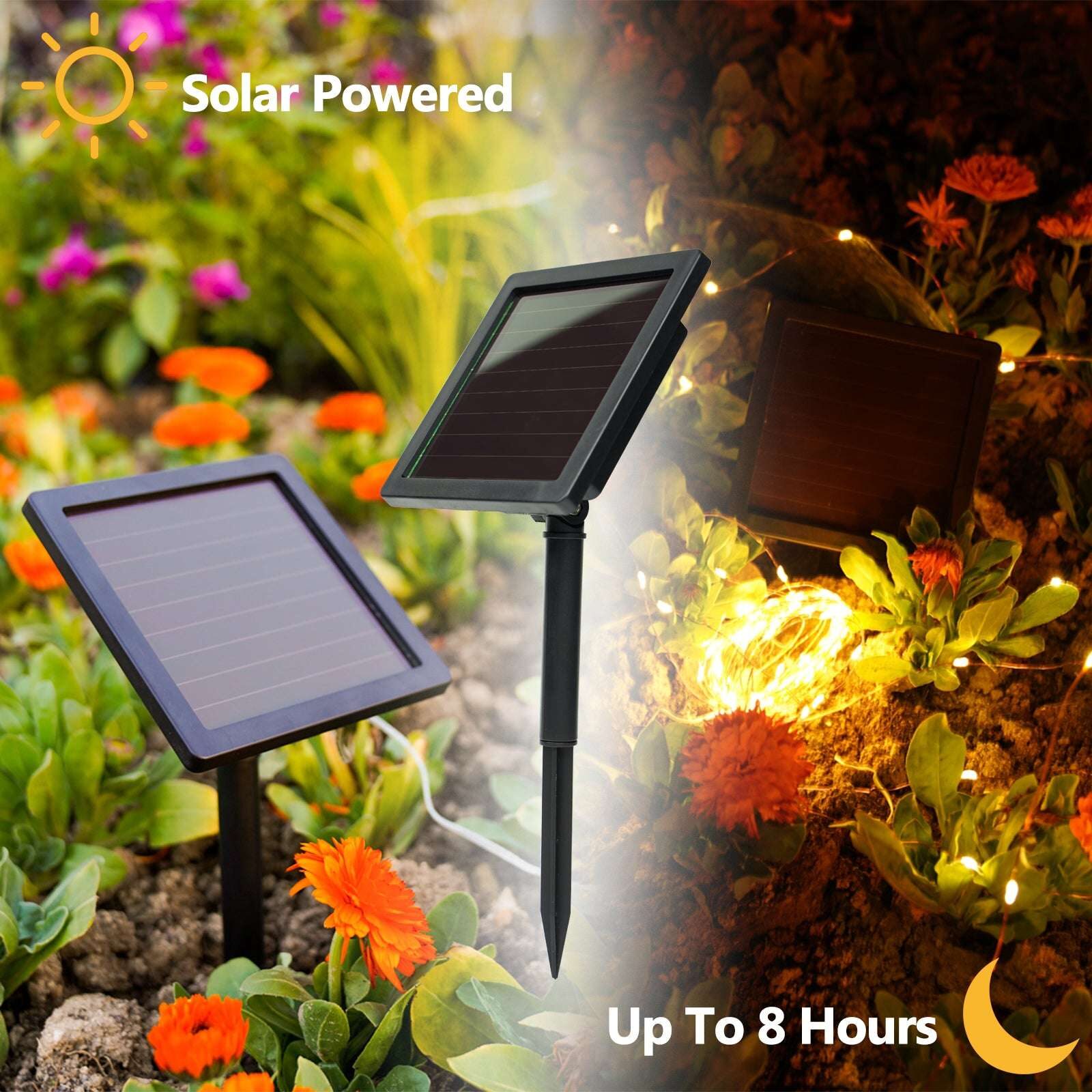 Nekepy Super-Long Solar String Lights Outdoor 8 Light Modes Solar Lights for Patio Garden House and Pool Waterproof Tree Copper Wire Solar Light 1800mAh Battery Powered Solar Light - Image 2