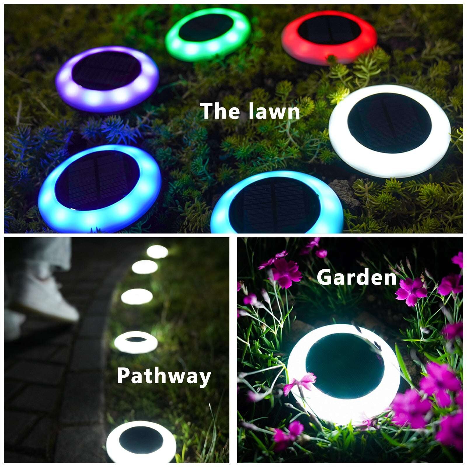 Nekepy Solar Garden Light Weatherproof Motion Sensor Light 7 Colors Solar Light 2 Shift Modes Suitable for Pathway Patio Pool LED Light Wire-Free and Battery-Free Outdoor Solar Light - Image 2