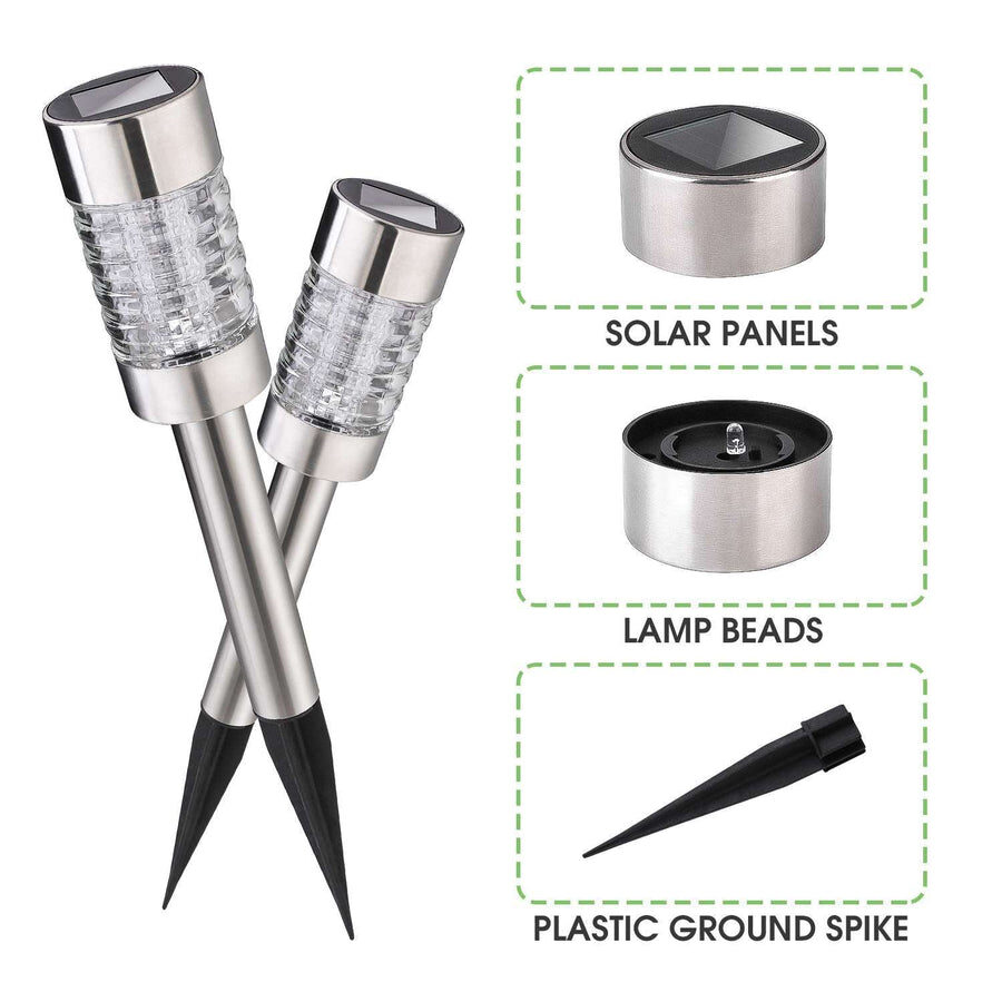 Nekepy Solar Lights Outdoor 6 Pack Stainless Steel Pathway Waterproof Landscape Light LED Garden Lights Solar Powered for Pathway Walkway Patio Yard Driveway Decorations - Image 3