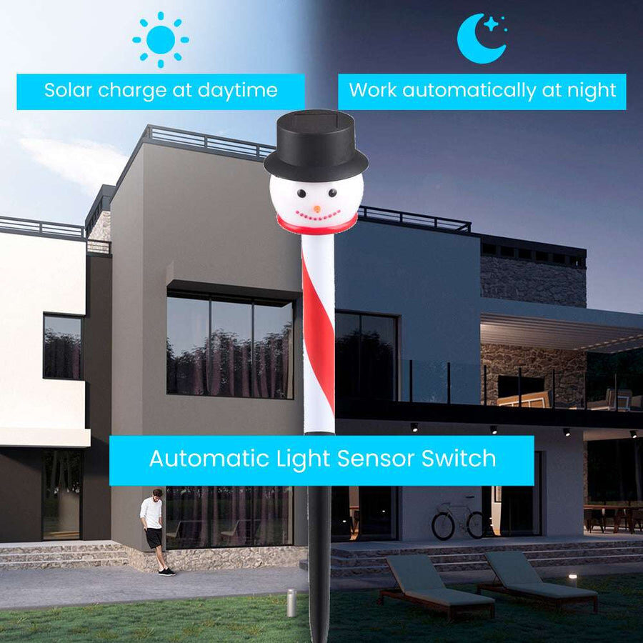 NEKEPY Solar Christmas LED Lights Snowman Outdoor Waterproof Landscape - 1 Pack - Image 3