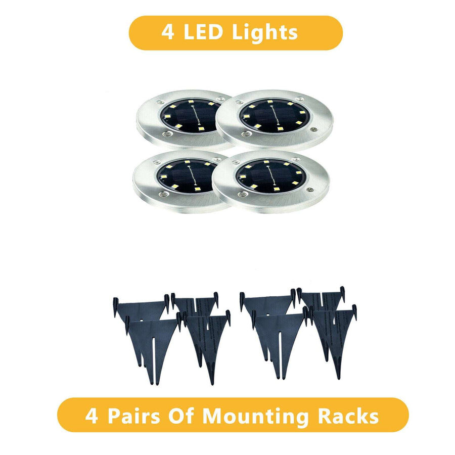 Nekepy Solar Charge Light Automatic Light Sensor Switch 8 LED Light Bulb IP44 Weatherproof Solar Light Stainless Steel and Plastic Light Colorful Pathway Solar Light - Image 4