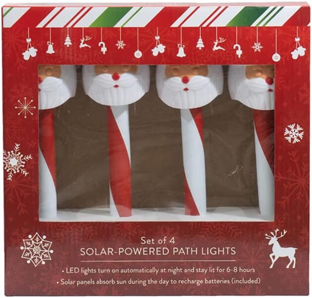 NEKEPY 4 Pack Solar Christmas Lights Outdoor Waterproof Landscape LED Light (Santa Claus) - Image 4