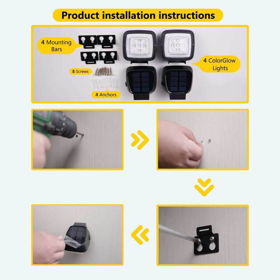 Nekepy Solar Light Outdoor Quick Charge Rainbow Light Garden Waterproof Hanging Light Hue Sensor Pool Light Wire-Free and Auto on/Off Outdoor Light 7 Unique Colors and 3Shift Modes Light - Image 4