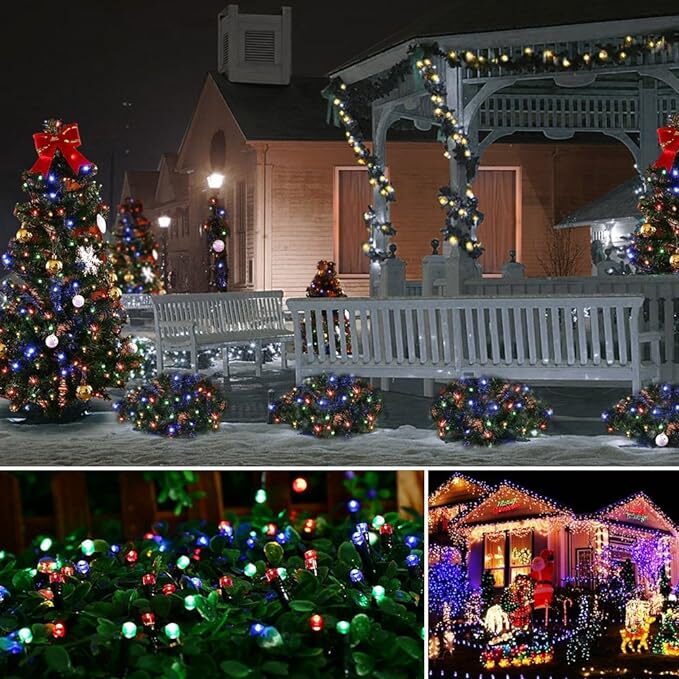 NEKEPY 1 Pack Solar String Lights Outdoor 72ft 250 LED Solar Fairy String Lights (Colour) - Image 6