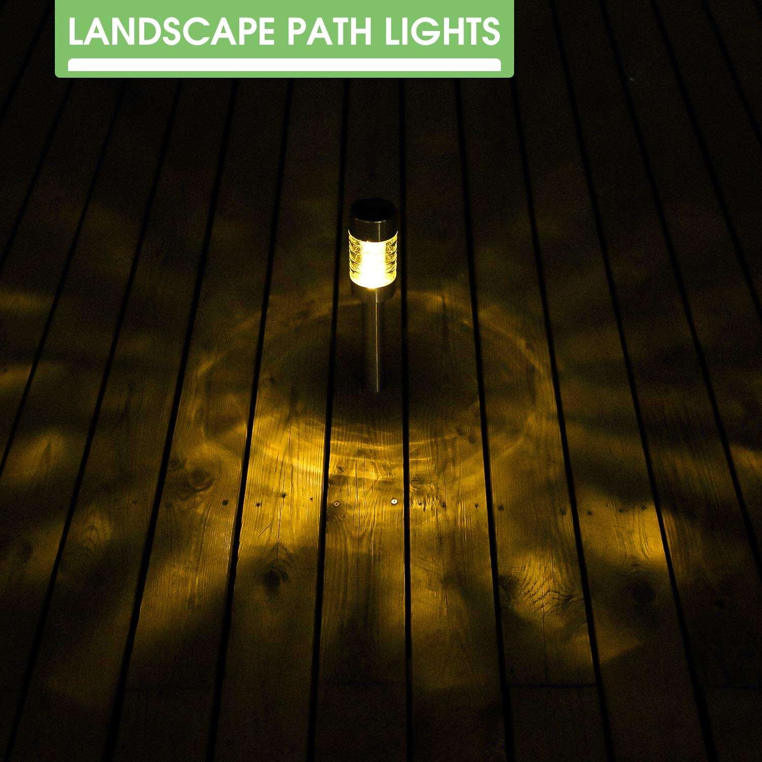 Nekepy Solar Lights Outdoor 6 Pack Stainless Steel Pathway Waterproof Landscape Light LED Garden Lights Solar Powered for Pathway Walkway Patio Yard Driveway Decorations - Image 8
