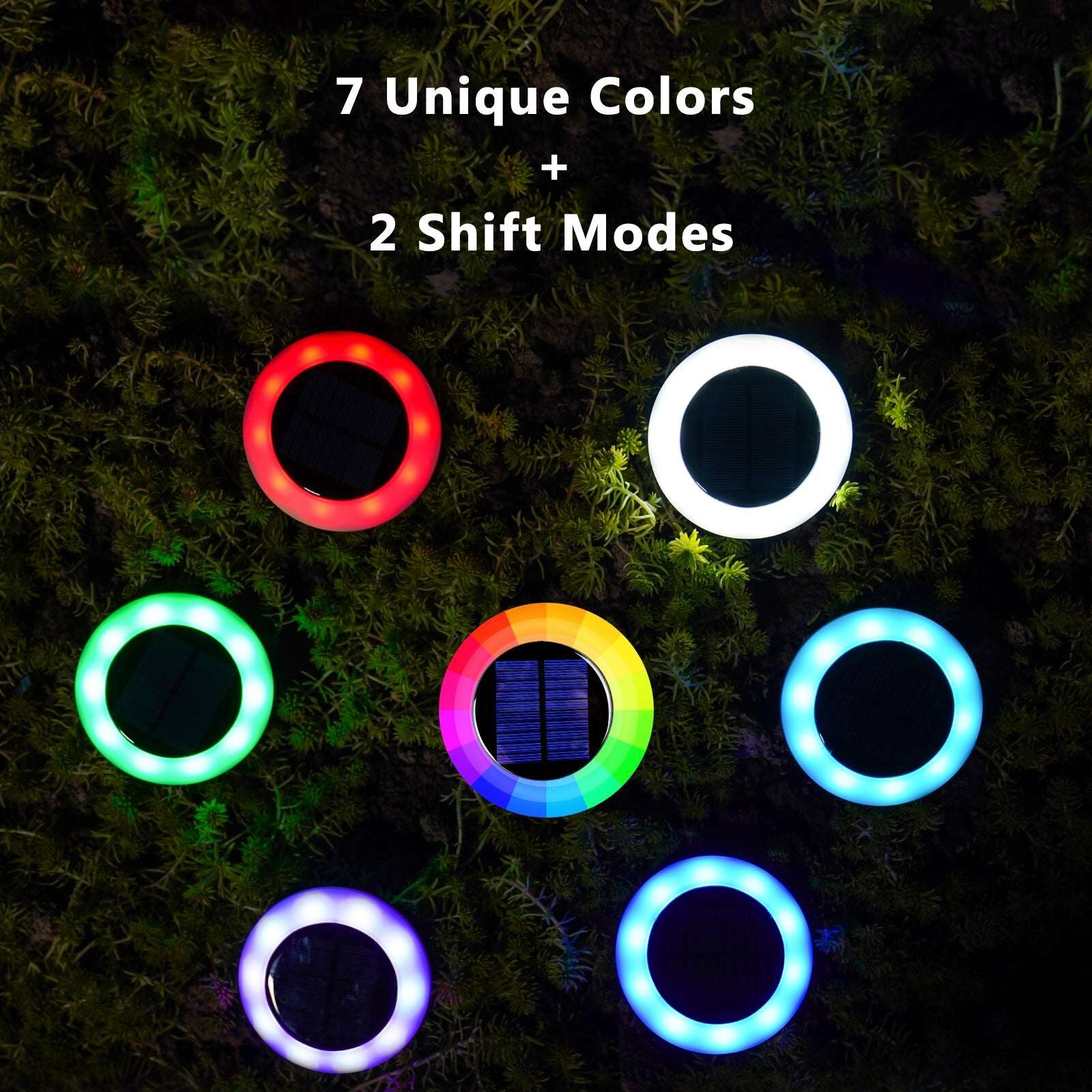 Nekepy Solar Garden Light Weatherproof Motion Sensor Light 7 Colors Solar Light 2 Shift Modes Suitable for Pathway Patio Pool LED Light Wire-Free and Battery-Free Outdoor Solar Light - Image 8
